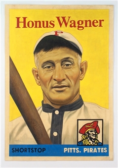 "A Baseball Card That Never Was: Honus Wagner (1958 Topps)" Original Canvas Artwork 25x30 by Arthur Miller